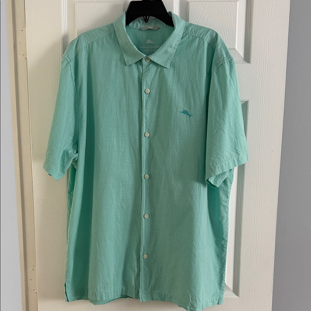 Tommy Bahama Aqua Short Sleeve Button Down Shirt 100% Cotton - size XXL